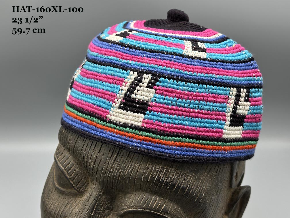 Handwoven Cotton African Kufi Men's or Women's Hat - Wide Variety of Sizes
