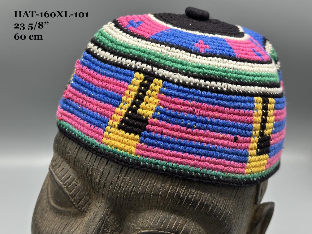 Handwoven Cotton African Kufi Men's or Women's Hat - Wide Variety of Sizes