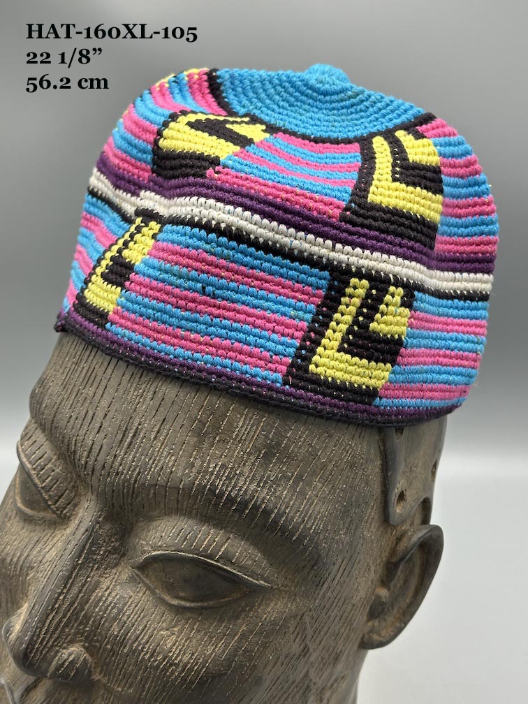 Handwoven Cotton African Kufi Men's or Women's Hat - Wide Variety of Sizes
