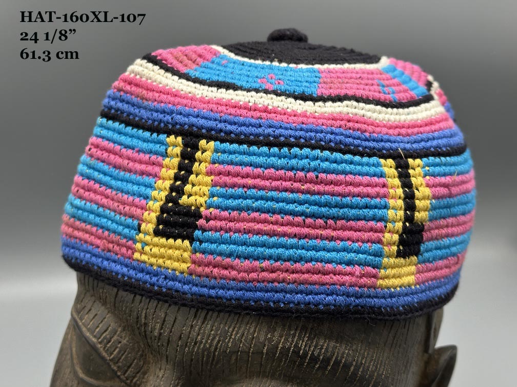 Handwoven Cotton African Kufi Men's or Women's Hat - Wide Variety of Sizes
