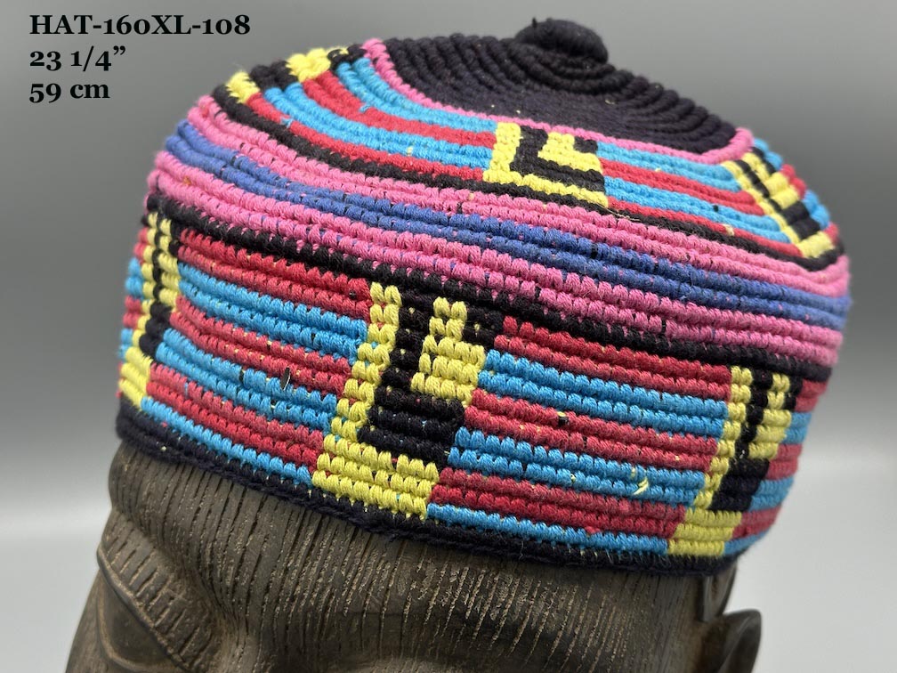 Handwoven Cotton African Kufi Men's or Women's Hat - Wide Variety of Sizes