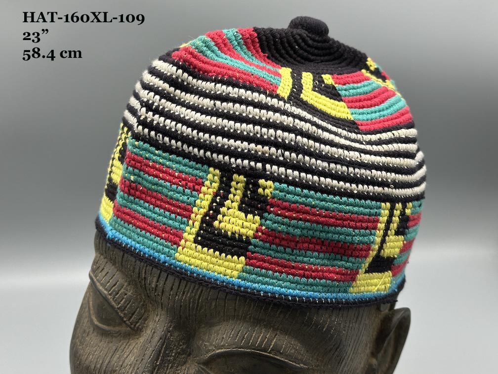 Handwoven Cotton African Kufi Men's or Women's Hat - Wide Variety of Sizes