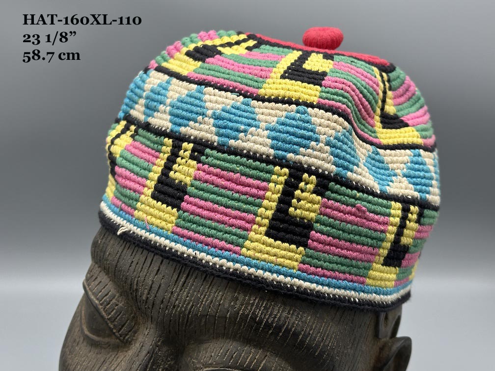 Handwoven Cotton African Kufi Men's or Women's Hat - Wide Variety of Sizes