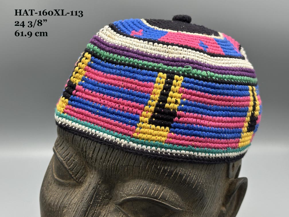 Handwoven Cotton African Kufi Men's or Women's Hat - Wide Variety of Sizes
