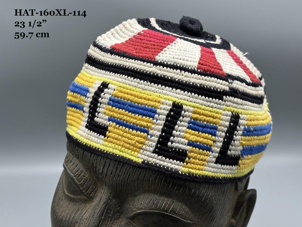 Handwoven Cotton African Kufi Men's or Women's Hat - Wide Variety of Sizes
