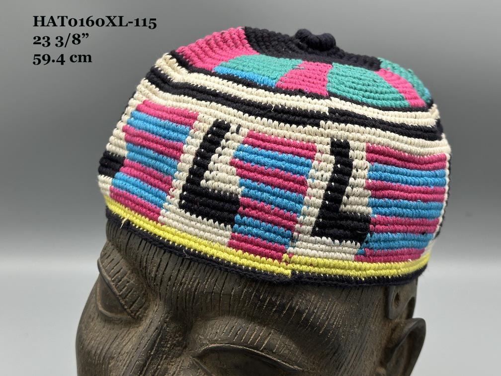 Handwoven Cotton African Kufi Men's or Women's Hat - Wide Variety of Sizes