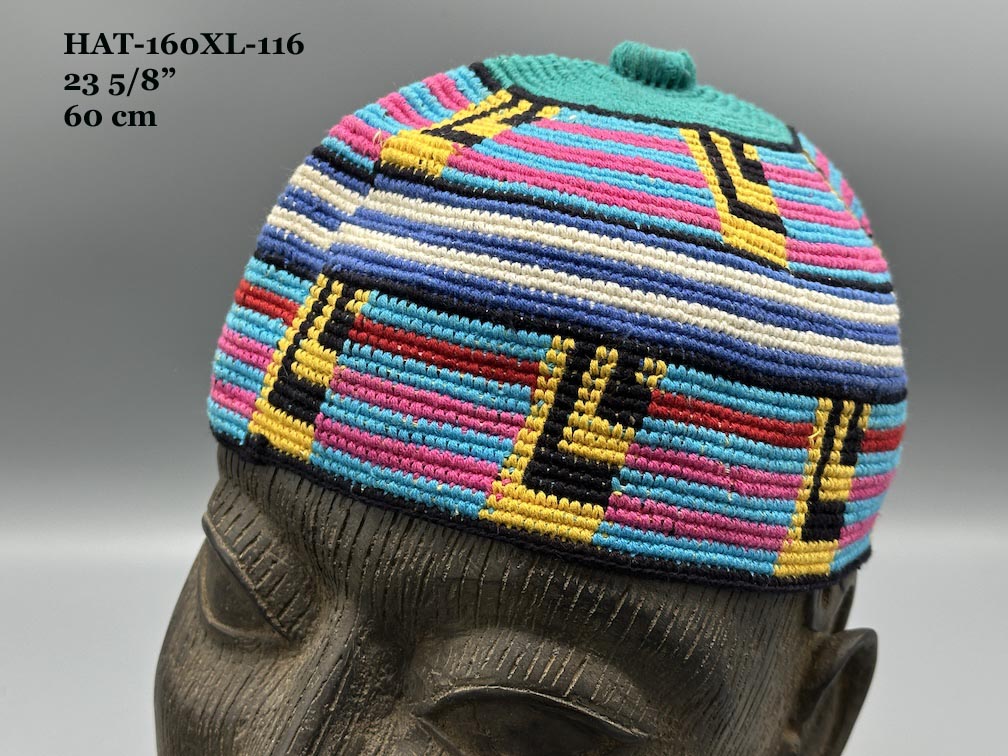 Handwoven Cotton African Kufi Men's or Women's Hat - Wide Variety of Sizes