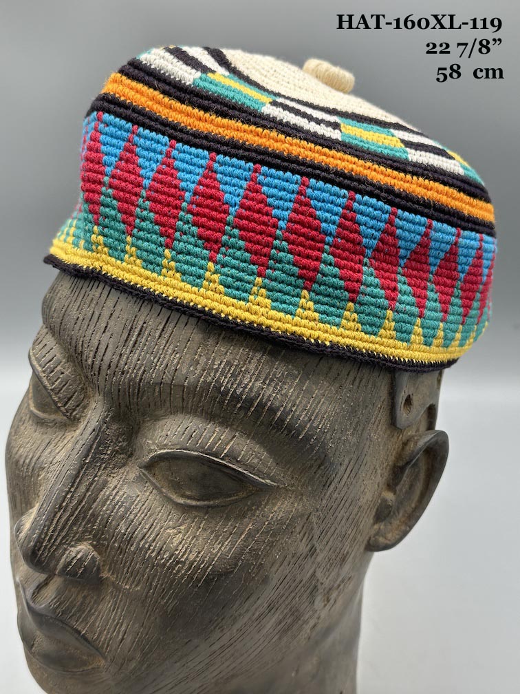 Handwoven Cotton African Kufi Men's or Women's Hat - Wide Variety of Sizes