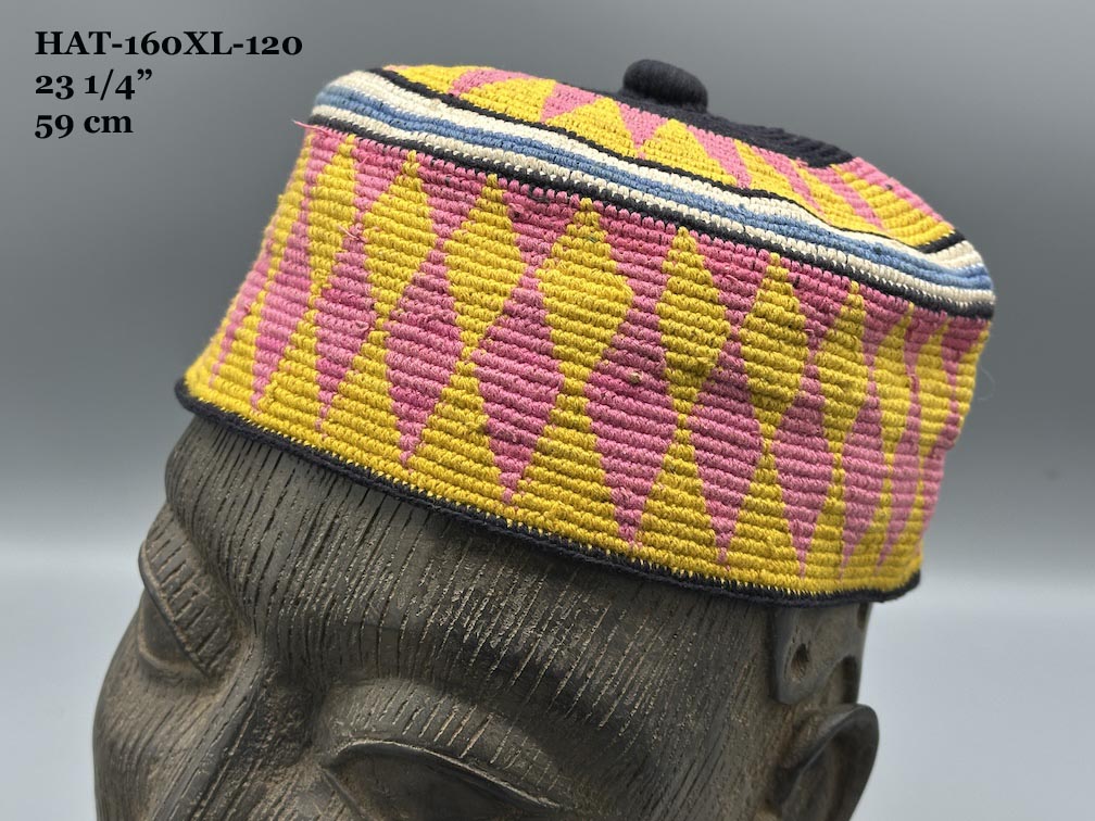 Handwoven Cotton African Kufi Men's or Women's Hat - Wide Variety of Sizes