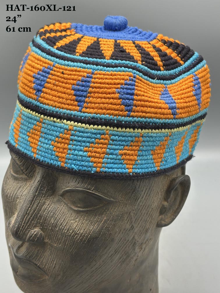 Handwoven Cotton African Kufi Men's or Women's Hat - Wide Variety of Sizes