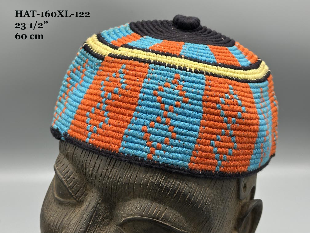 Handwoven Cotton African Kufi Men's or Women's Hat - Wide Variety of Sizes