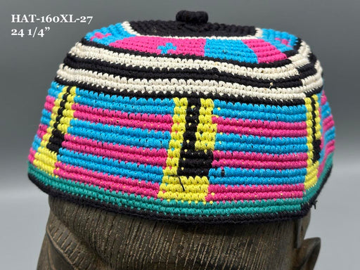 Largest Sizes Woven Cotton Multicolor African Kufi Men's Hat