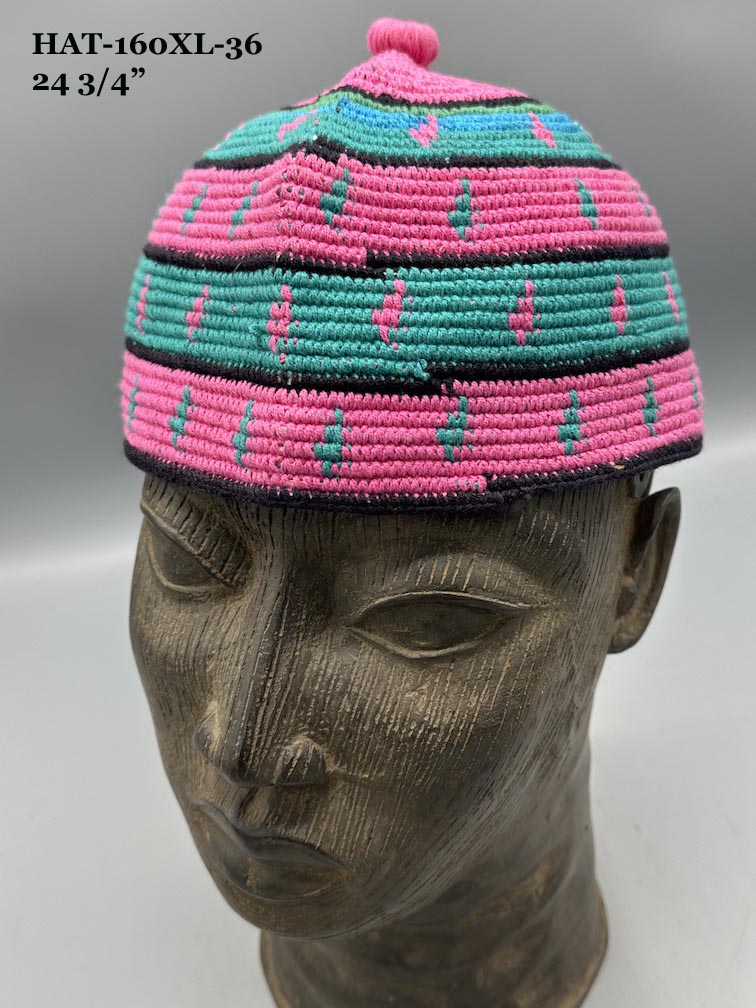 Largest Sizes Woven Cotton Multicolor African Kufi Men's Hat - Niger Bend