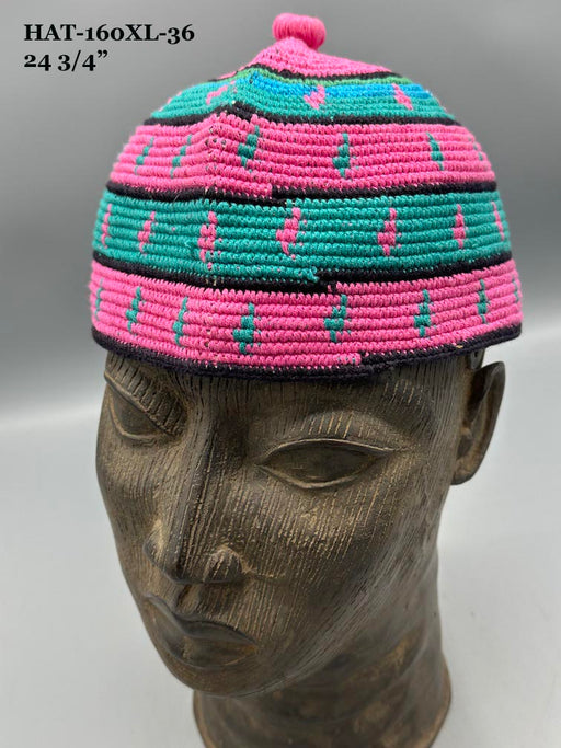 Largest Sizes Woven Cotton Multicolor African Kufi Men's Hat