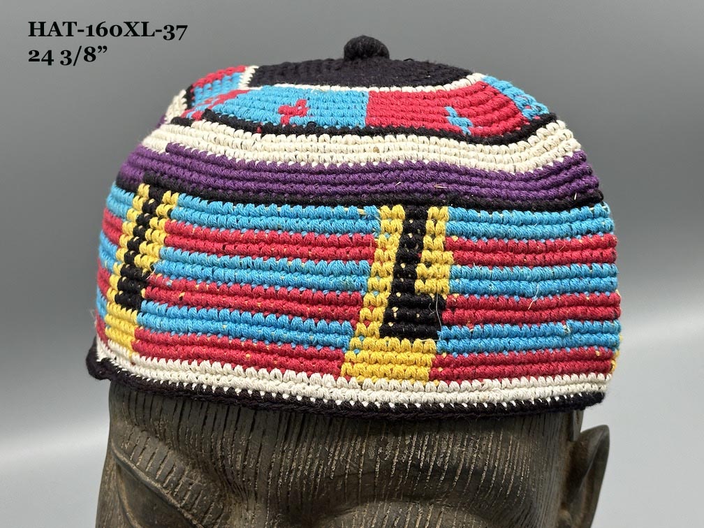 Largest Sizes Woven Cotton Multicolor African Kufi Men's Hat - Niger Bend