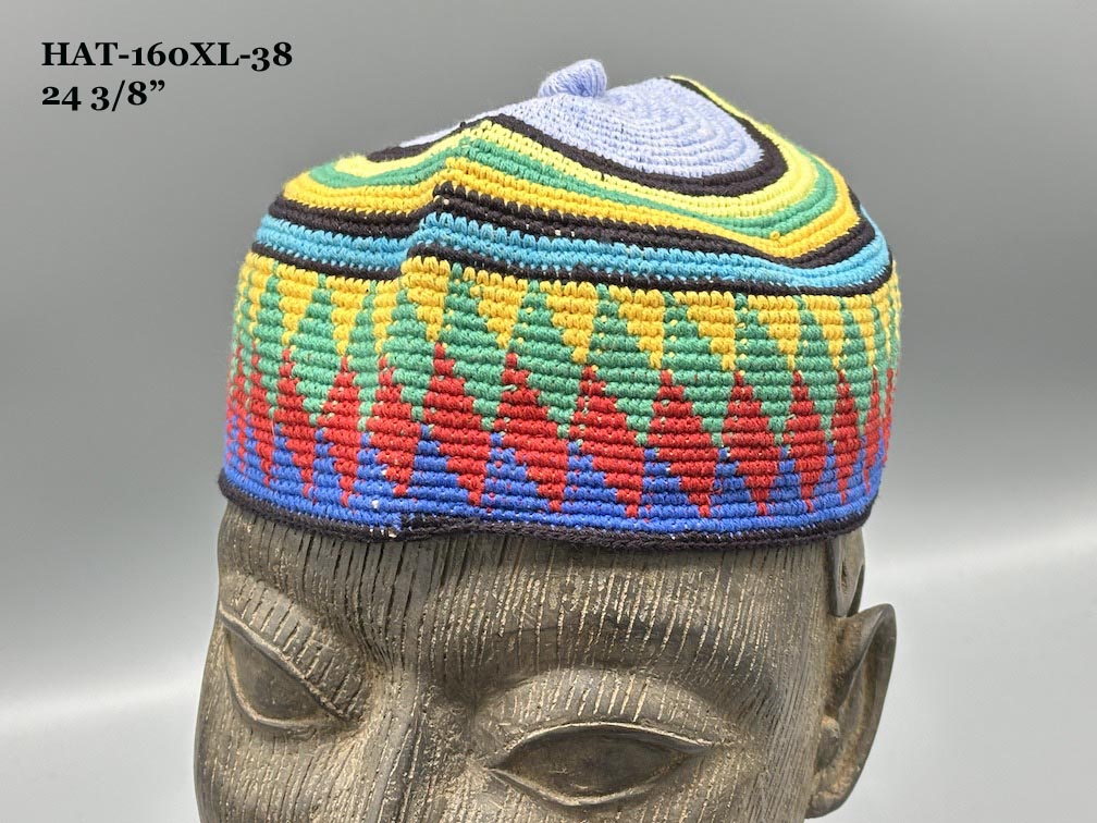Largest Sizes Woven Cotton Multicolor African Kufi Men's Hat - Niger Bend
