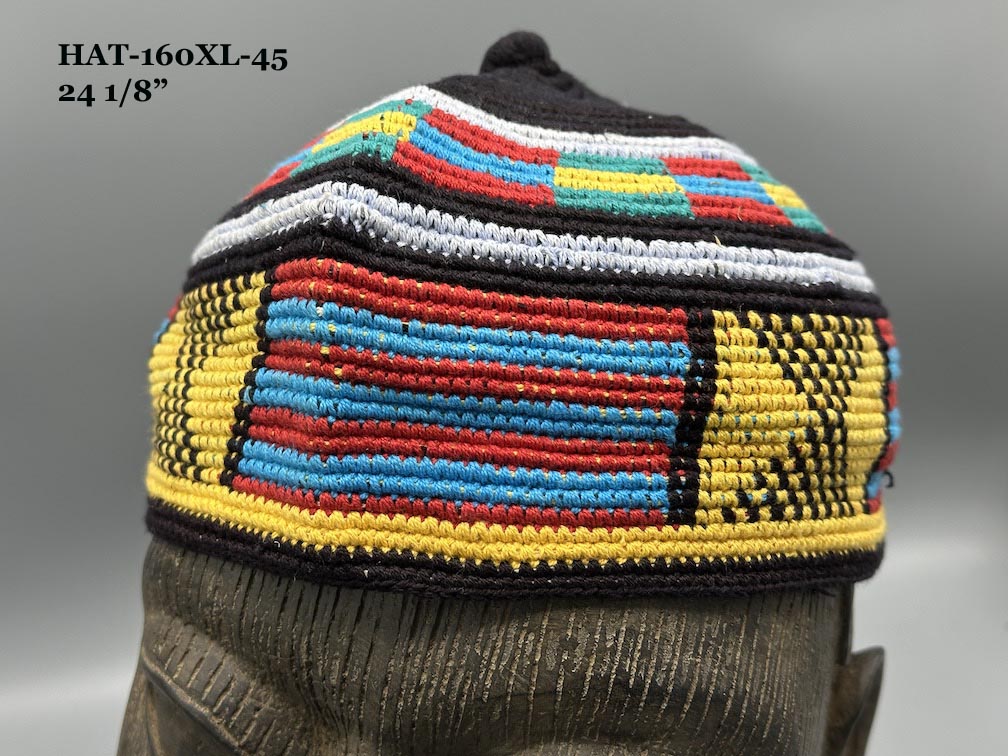 Largest Sizes Woven Cotton Multicolor African Kufi Men's Hat - Niger Bend