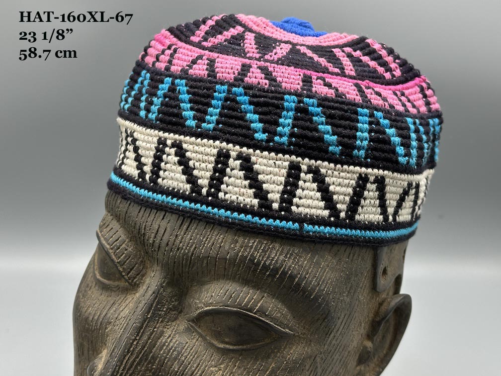 Handwoven Cotton African Kufi Men's or Women's Hat - Wide Variety of Sizes