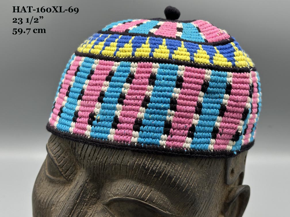 Handwoven Cotton African Kufi Men's or Women's Hat - Wide Variety of Sizes