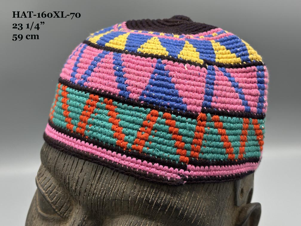 Handwoven Cotton African Kufi Men's or Women's Hat - Wide Variety of Sizes