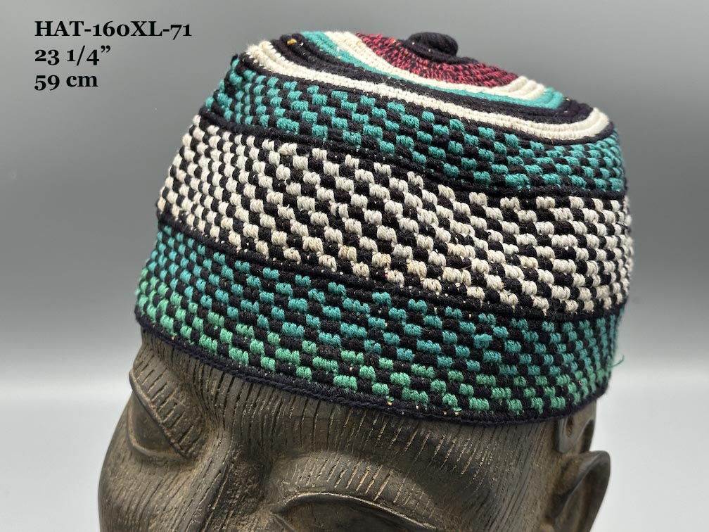 Handwoven Cotton African Kufi Men's or Women's Hat - Wide Variety of Sizes