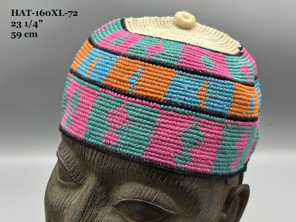 Handwoven Cotton African Kufi Men's or Women's Hat - Wide Variety of Sizes