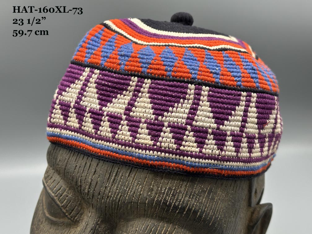 Handwoven Cotton African Kufi Men's or Women's Hat - Wide Variety of Sizes