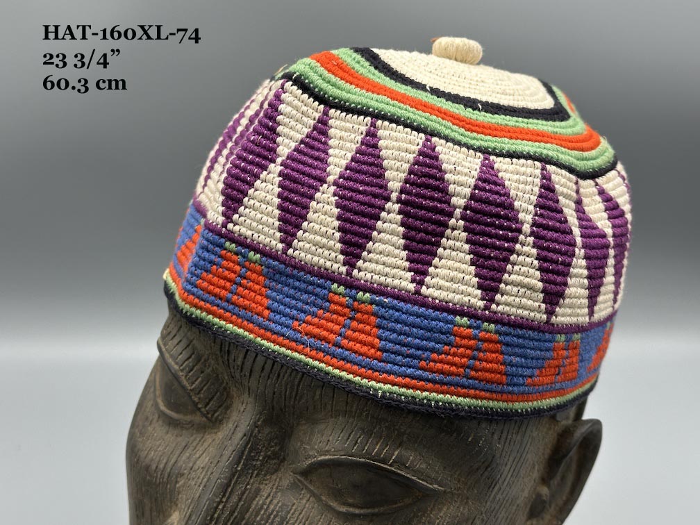 Handwoven Cotton African Kufi Men's or Women's Hat - Wide Variety of Sizes