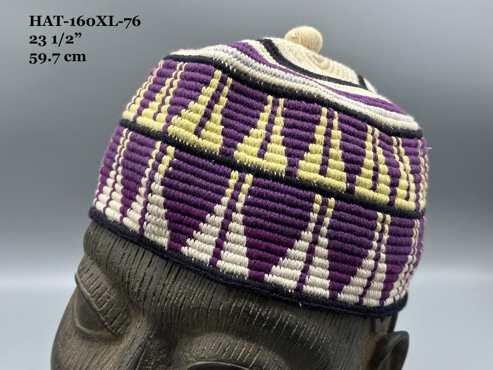 Handwoven Cotton African Kufi Men's or Women's Hat - Wide Variety of Sizes