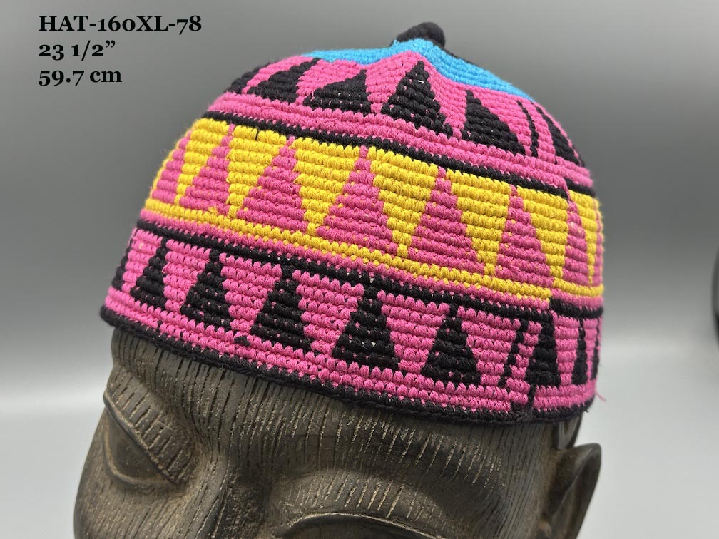 Handwoven Cotton African Kufi Men's or Women's Hat - Wide Variety of Sizes