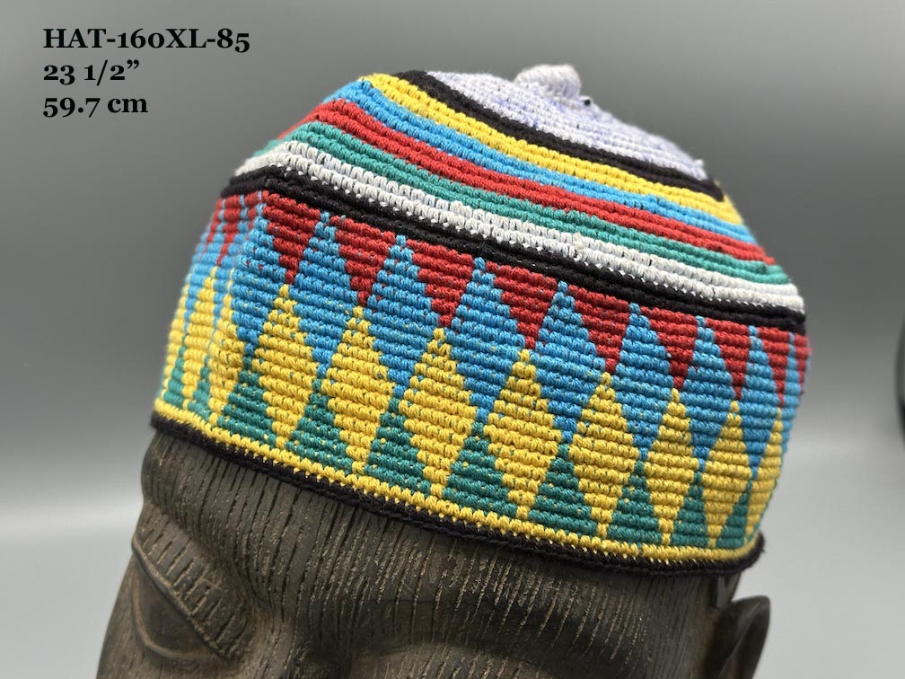 Handwoven Cotton African Kufi Men's or Women's Hat - Wide Variety of Sizes