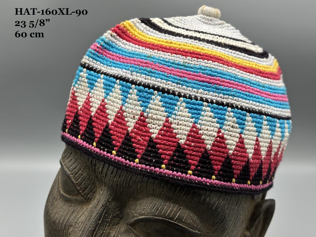 Handwoven Cotton African Kufi Men's or Women's Hat - Wide Variety of Sizes