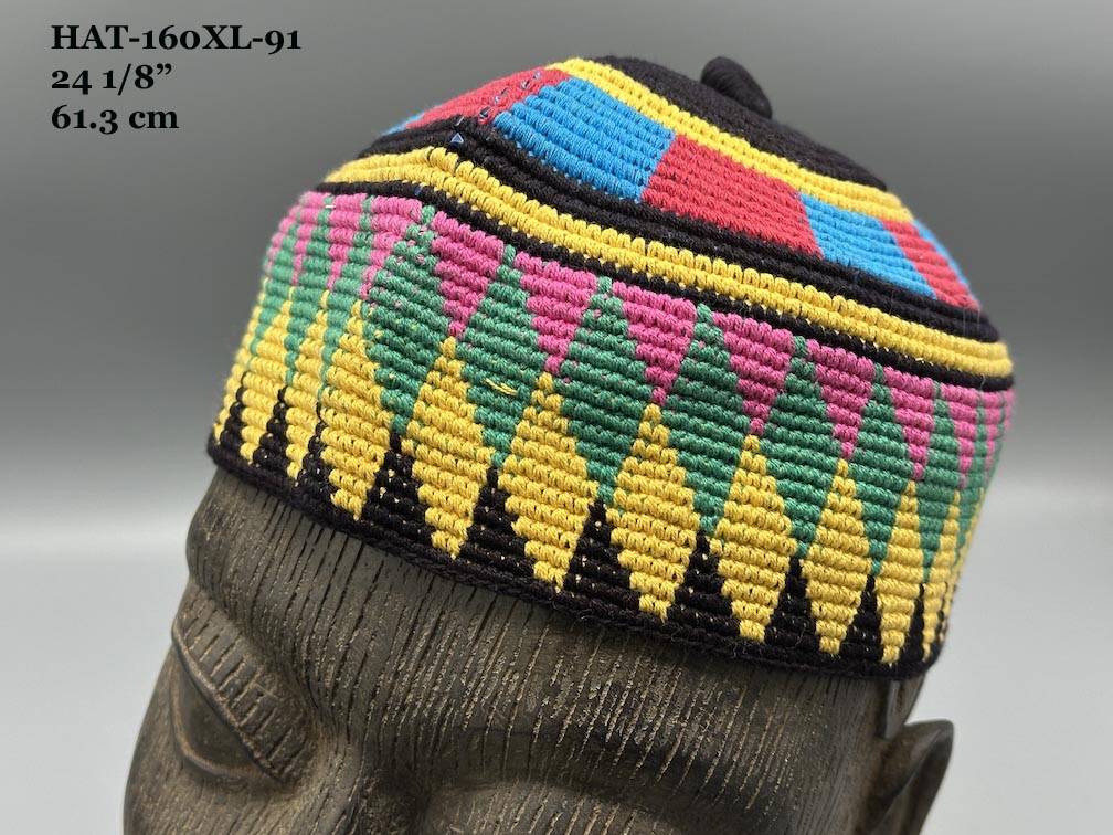 Handwoven Cotton African Kufi Men's or Women's Hat - Wide Variety of Sizes