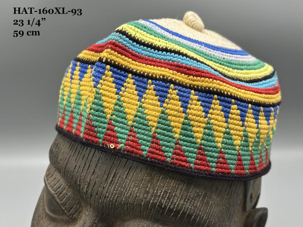 Handwoven Cotton African Kufi Men's or Women's Hat - Wide Variety of Sizes