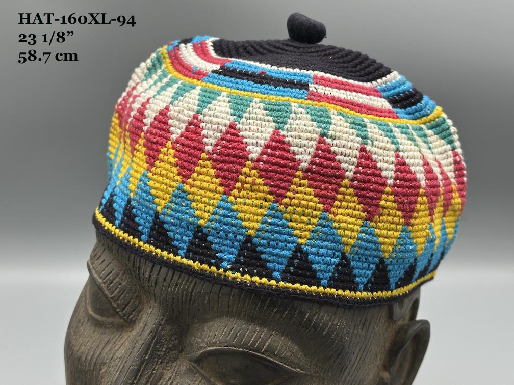 Handwoven Cotton African Kufi Men's or Women's Hat - Wide Variety of Sizes