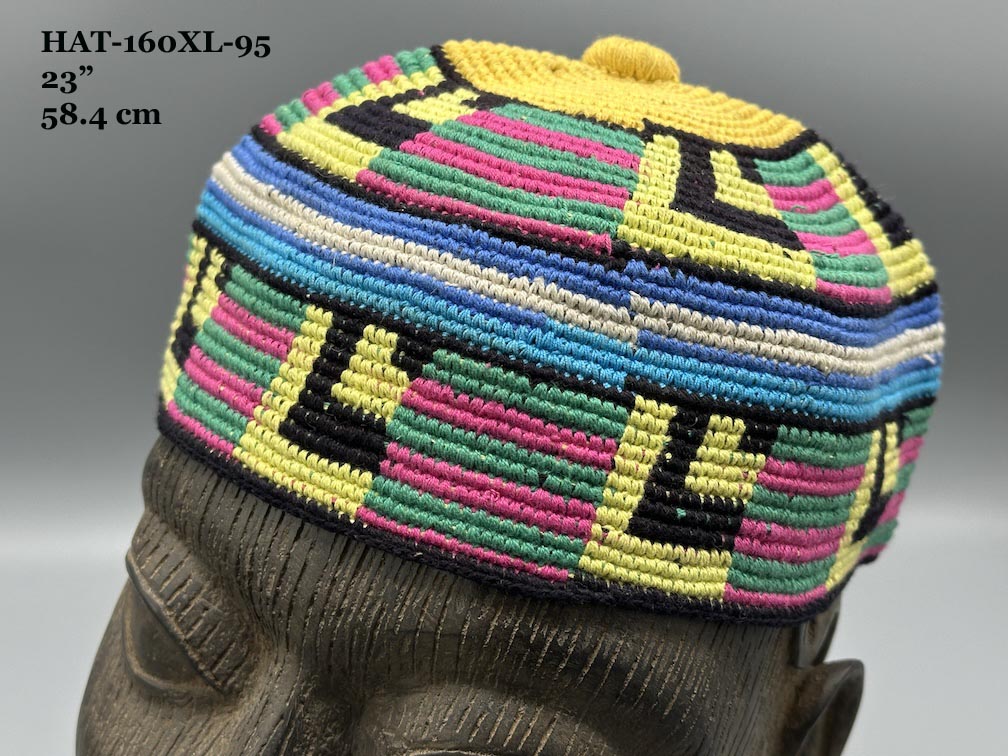 Handwoven Cotton African Kufi Men's or Women's Hat - Wide Variety of Sizes