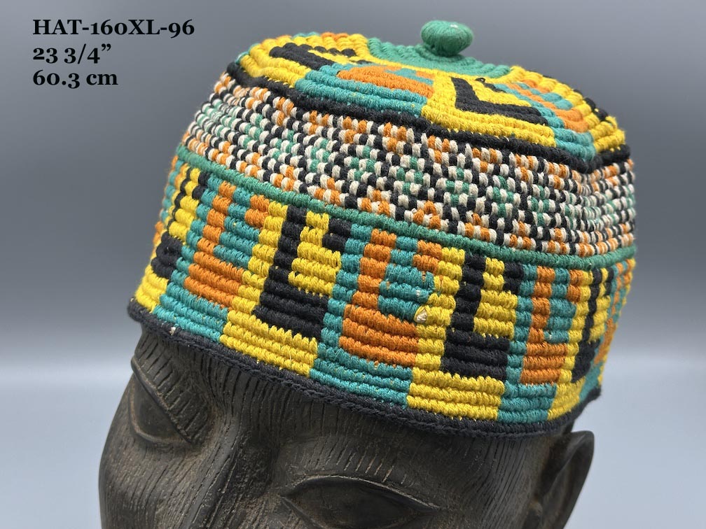 Handwoven Cotton African Kufi Men's or Women's Hat - Wide Variety of Sizes