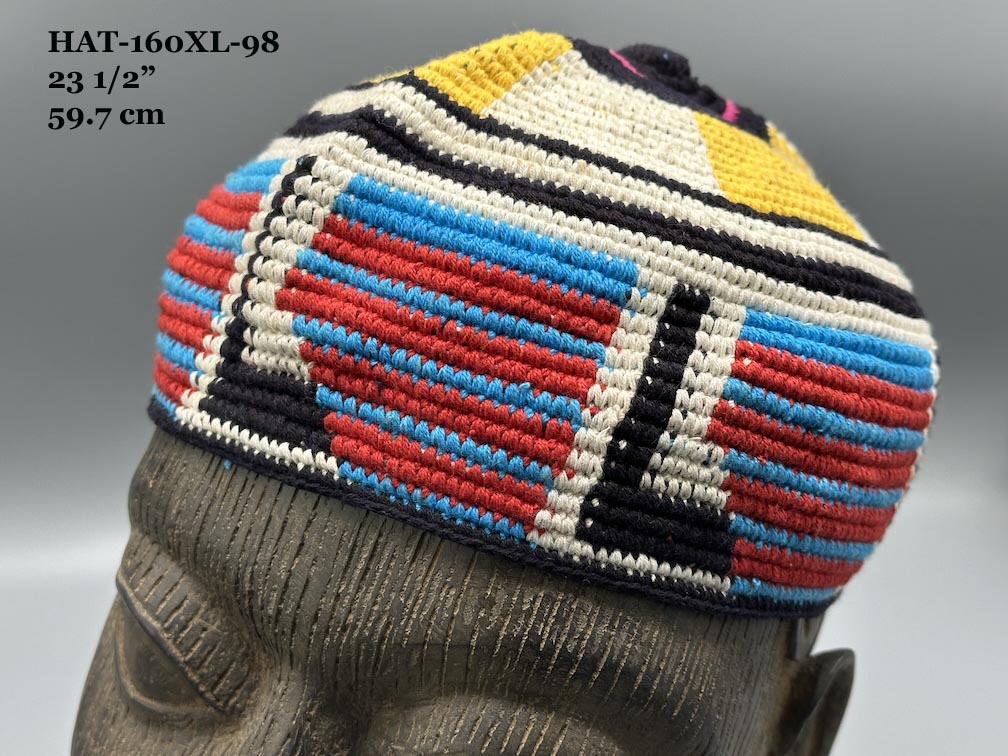 Handwoven Cotton African Kufi Men's or Women's Hat - Wide Variety of Sizes