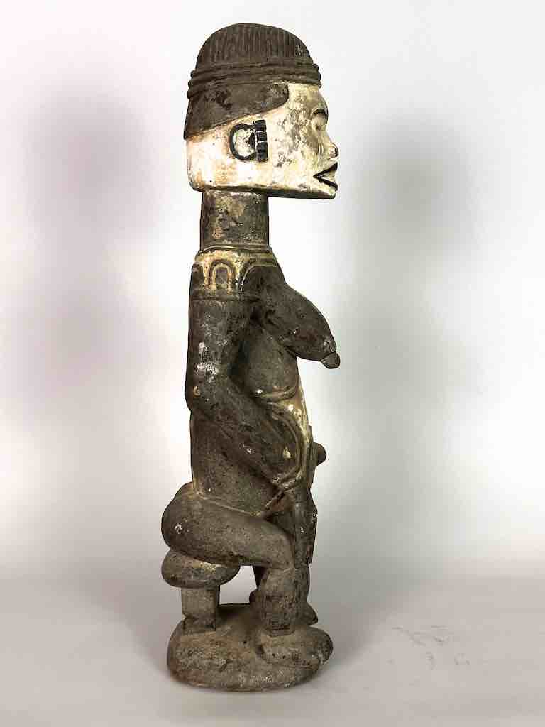 Vintage Seated Igbo Woman Spirit Statue | 23" - Nigeria