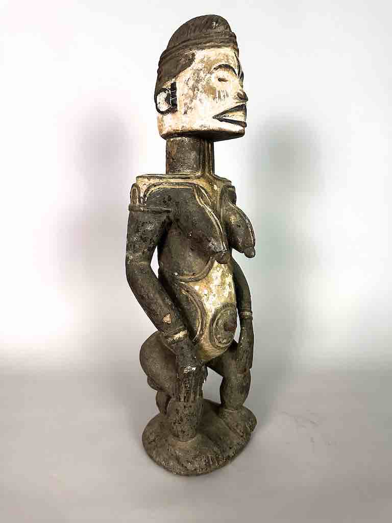 Vintage Seated Igbo Woman Spirit Statue | 23" - Nigeria