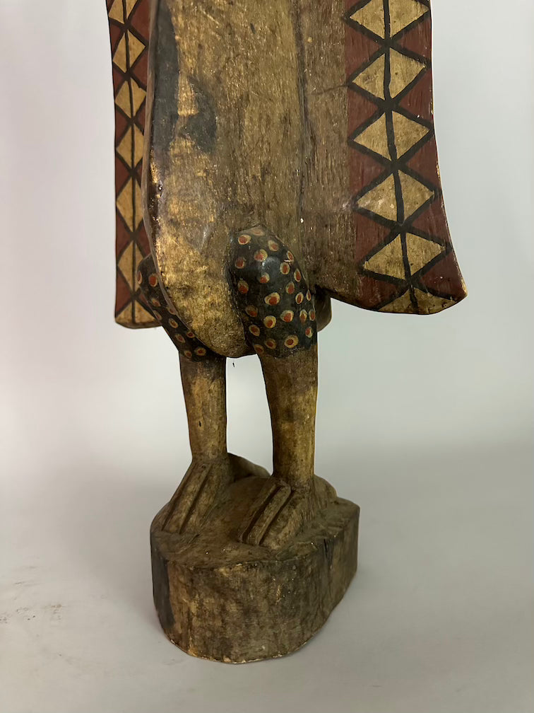 Senufo Contemporary Painted Hornbill Statue | 32" - Mali