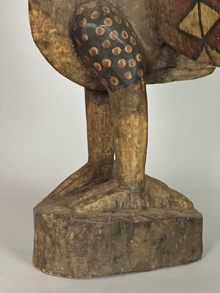 Senufo Contemporary Painted Hornbill Statue | 32" - Mali