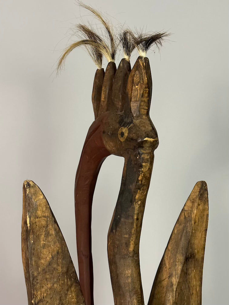 Senufo Contemporary Painted Hornbill Statue | 32" - Mali