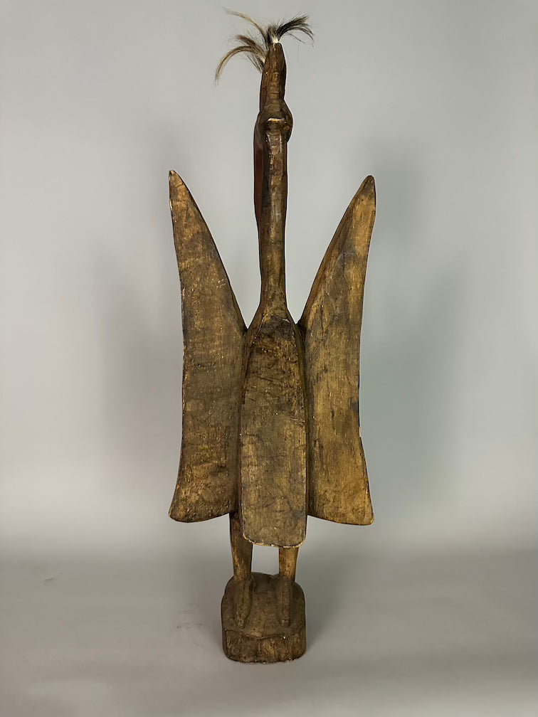 Senufo Contemporary Painted Hornbill Statue | 32" - Mali