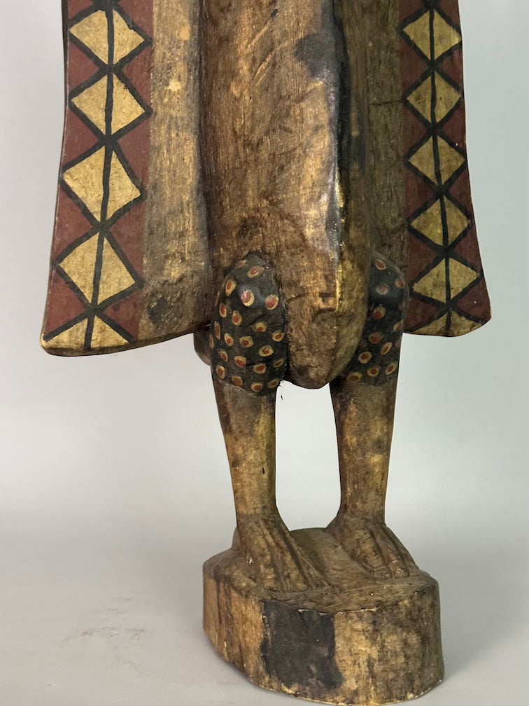 Senufo Contemporary Painted Hornbill Statue | 32" - Mali