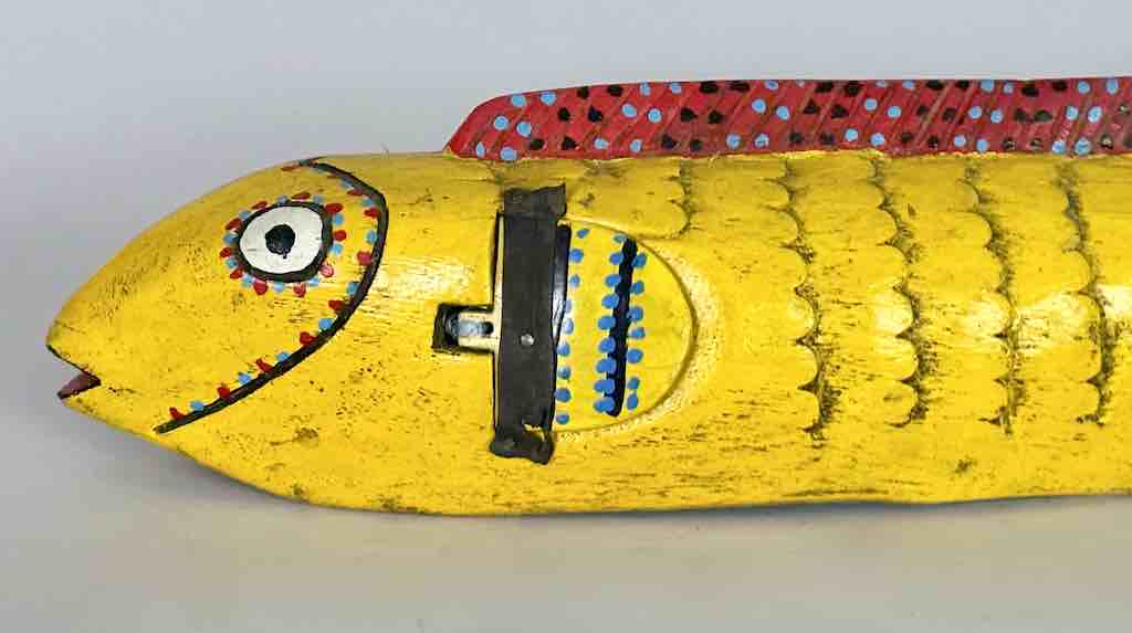 Full Size Bozo Yellow Fish Puppet Sculpture | 24"