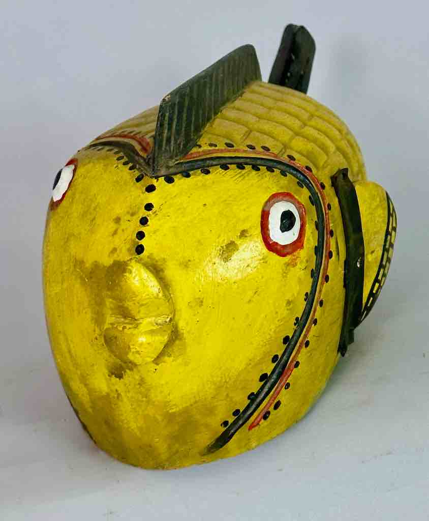 Tall Bozo Yellow Fish Puppet Sculpture | 16"