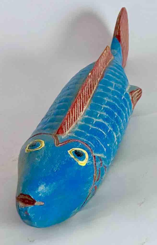 Medium Size Bozo Blue Fish Puppet Sculpture | 26"