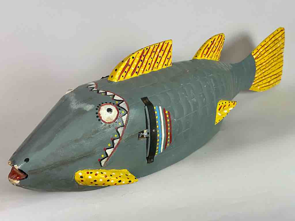 Full Size Bozo Gray Fish Puppet Sculpture | 36"