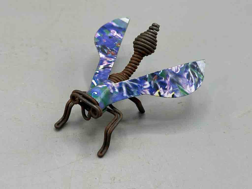 Recycled Metal Coiled Wire Decor African Wasp Insect